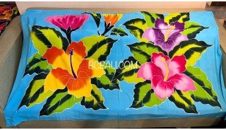 Best Quality Rayon Sarong Hand Painted Flower Design Handmade In Bali